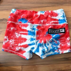RokFit Women’s Red & Blue Tie-Dye Athletic Shorts